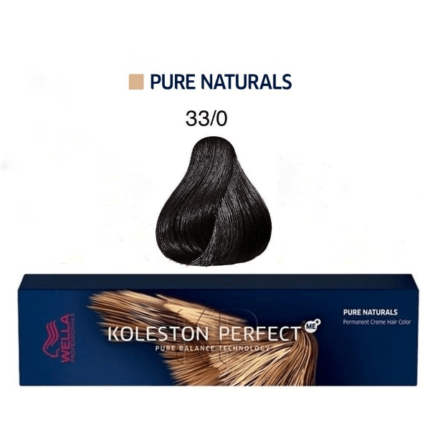 Η επαγγελματική βαφή μαλλιών Koleston Perfect ME+ απόχρωση 33/0 Pure Natyrals Καστανό Σκούρο .