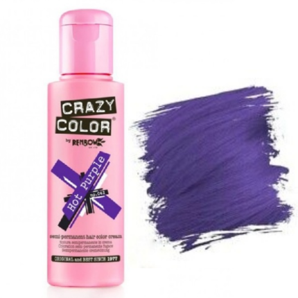 Crazy Color Semi Permanent Hair Color Hot Purple ημιμόνιμη κρέμα βαφή ζεστό μωβ No62 100ml.