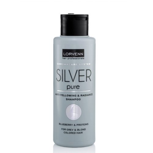 Σαμπουάν Lorvenn silver εξουδετέρωσης των κίτρινων ρεφλέ, για γκρίζα, ξανθά βαμμένα ή με ανταύγειες μαλλιά σε travel size, 100ml.